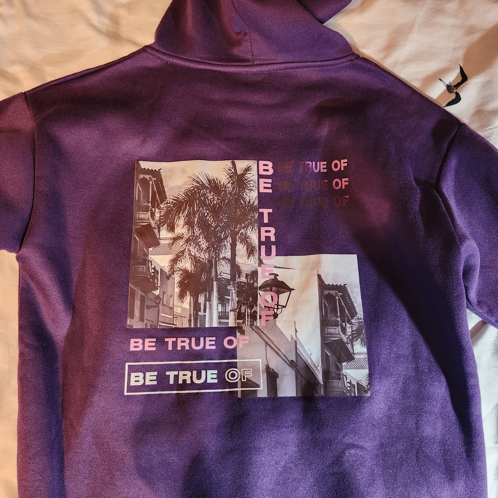 SHEIN Purple Graphic Hoodie